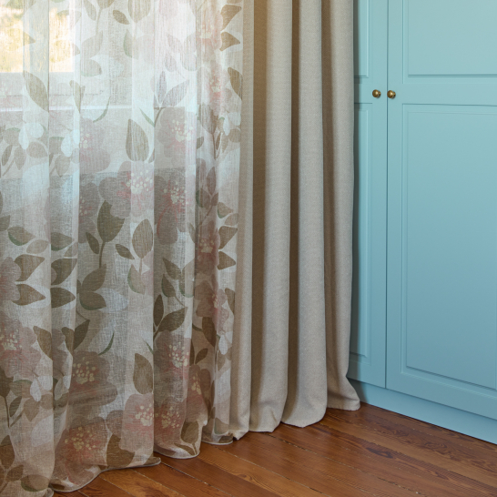 Voilage Aurore Motif floral Camel