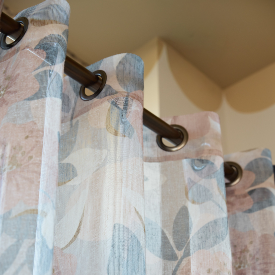 Voilage Aurore Motif floral Bleu