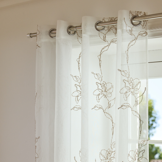 Voilage Velina Motif floral Beige