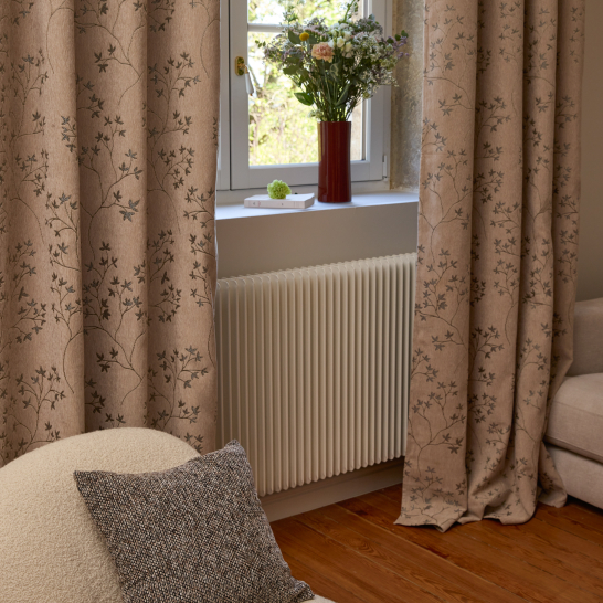 Rideau Emilia Motif floral Beige