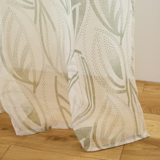 Voilage Edony Motif vegetal Vert